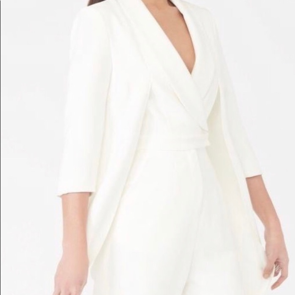 Lavish Alice Tailored Waistcoat Jumpsuit (White)